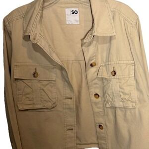 So Goods for Life Beige Button Up Jacket Size Large
